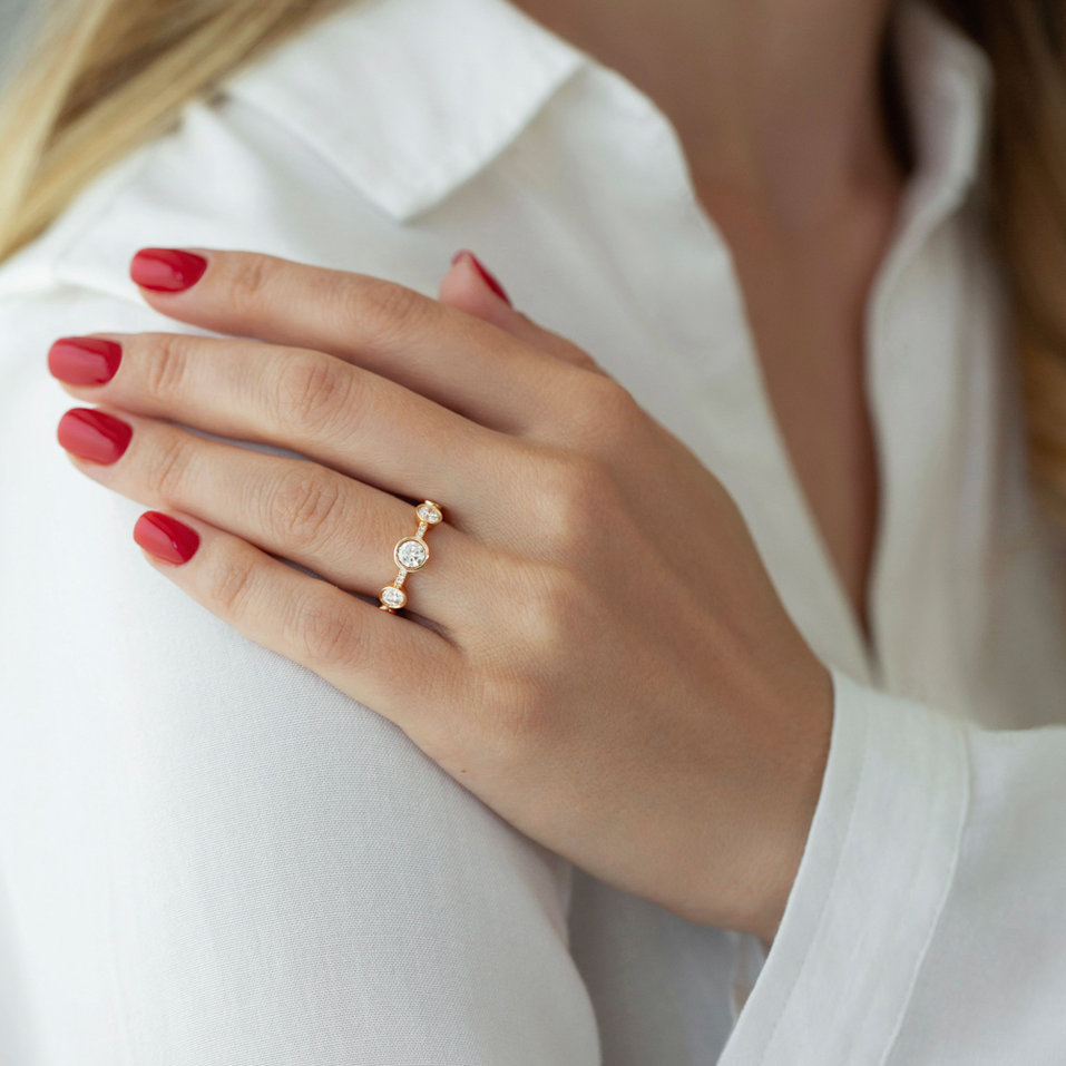 Prsten s hnědými a černými diamanty Galaxy of Passion