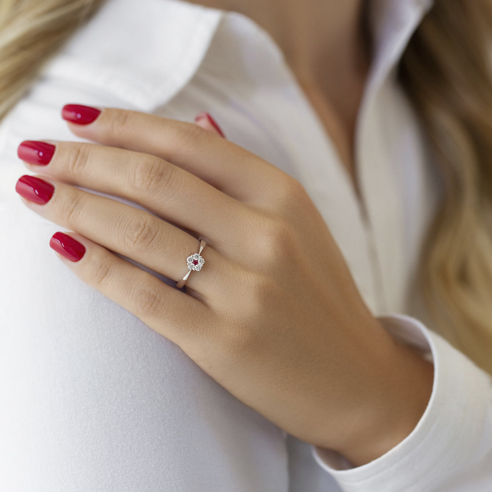 Prsten s diamanty a safírem Midnight Fantasy