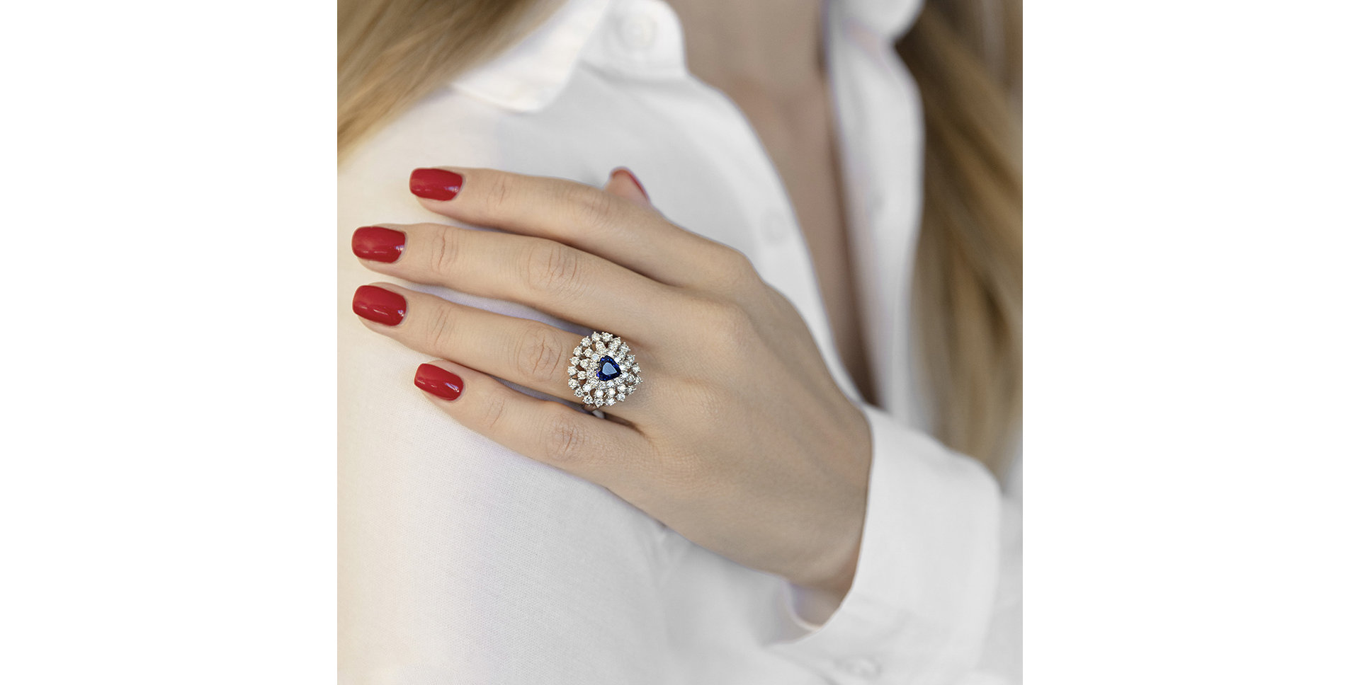 Prsten s safírem a diamanty Versailles Orchid