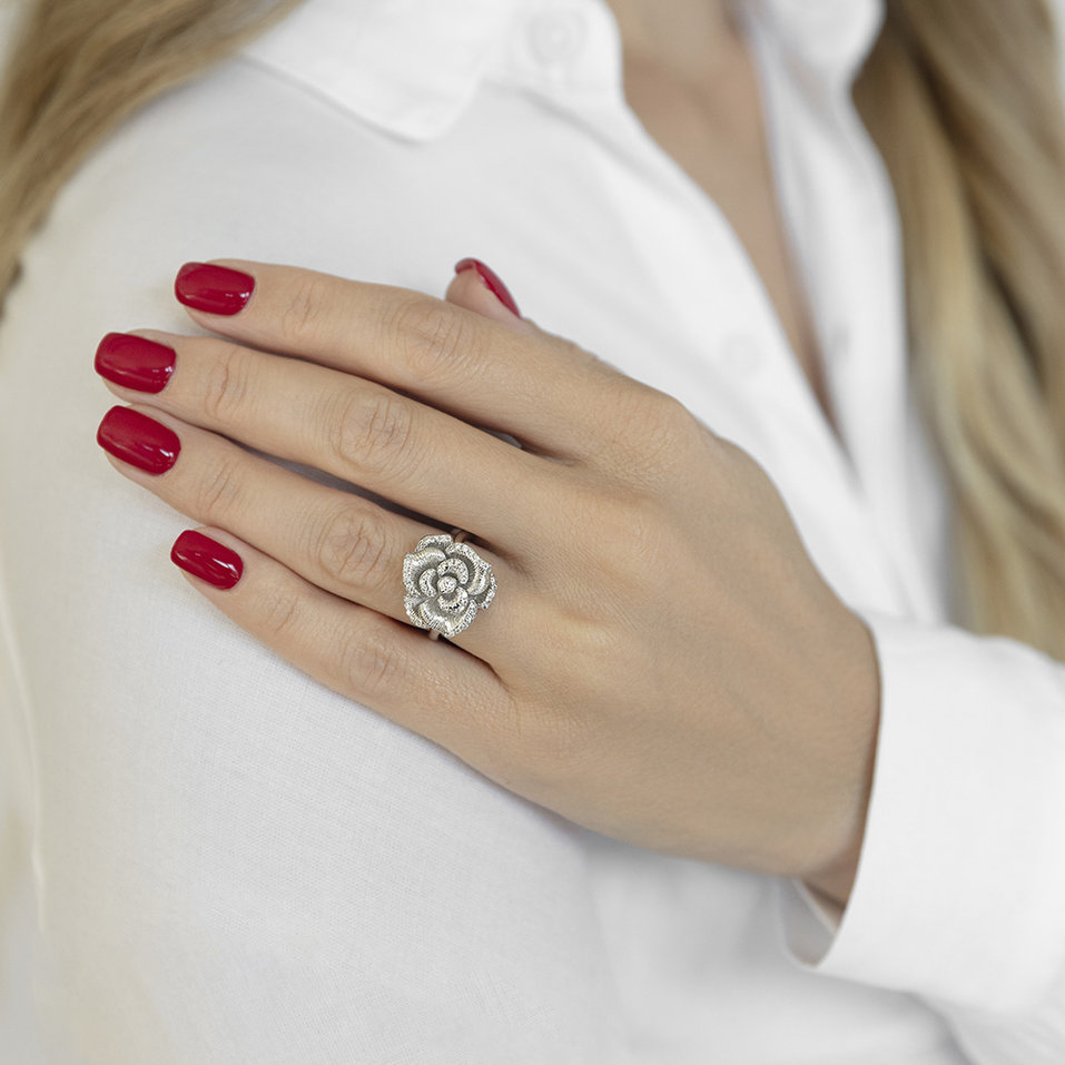 Prsten s diamanty Powerful Flower