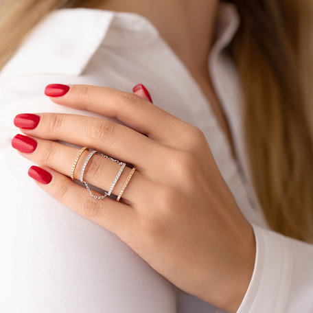 Prsten s bílými a hnědými diamanty Margherita