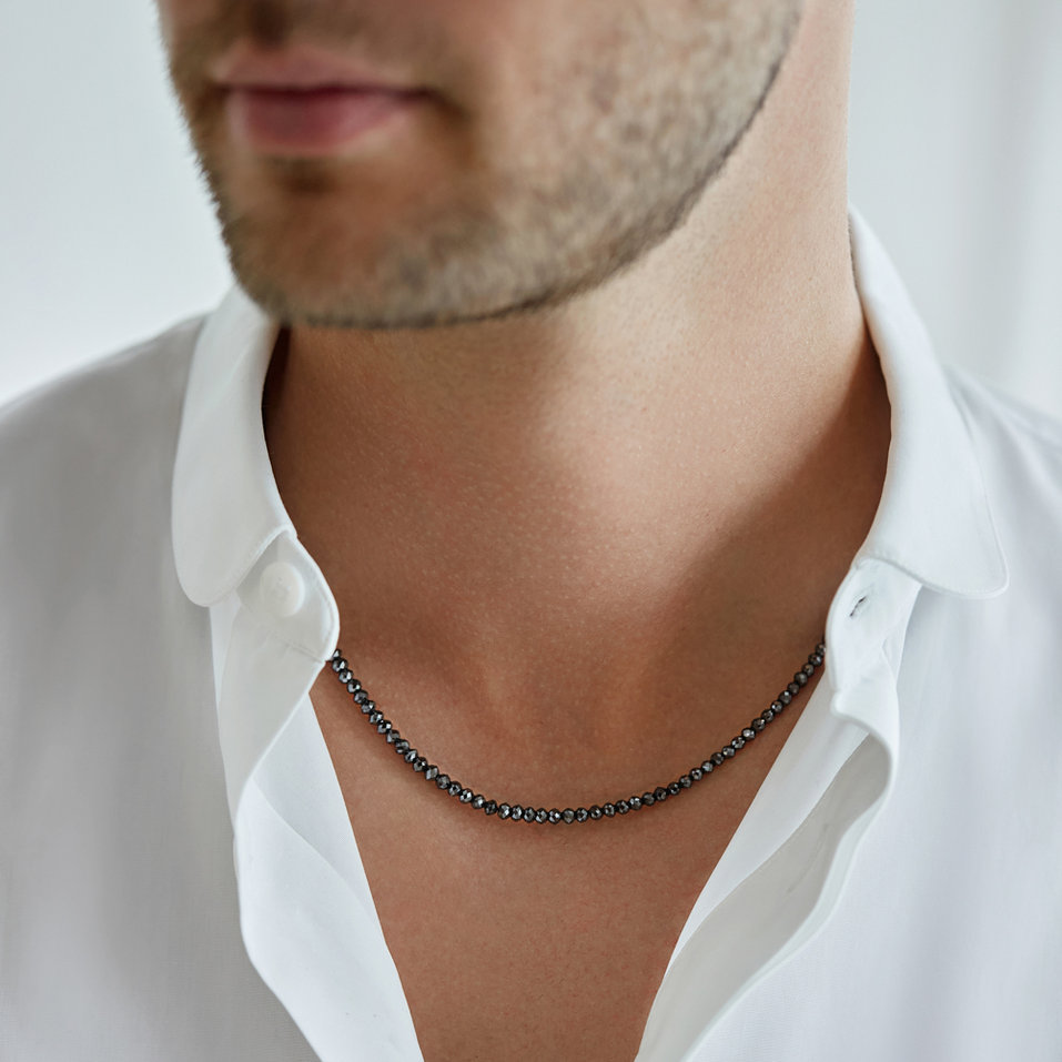 Náhrdelník s černými diamanty Night Jewel