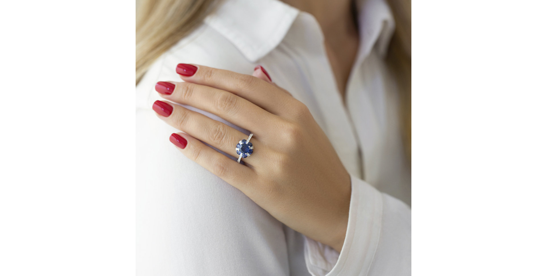 Prsten se safíry a diamanty Cleopatra Passion