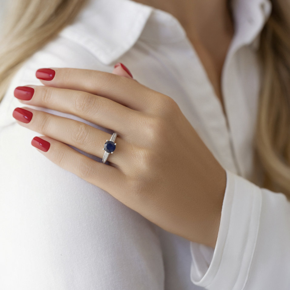 Prsten s safírem a diamanty Las Vegas Miracle