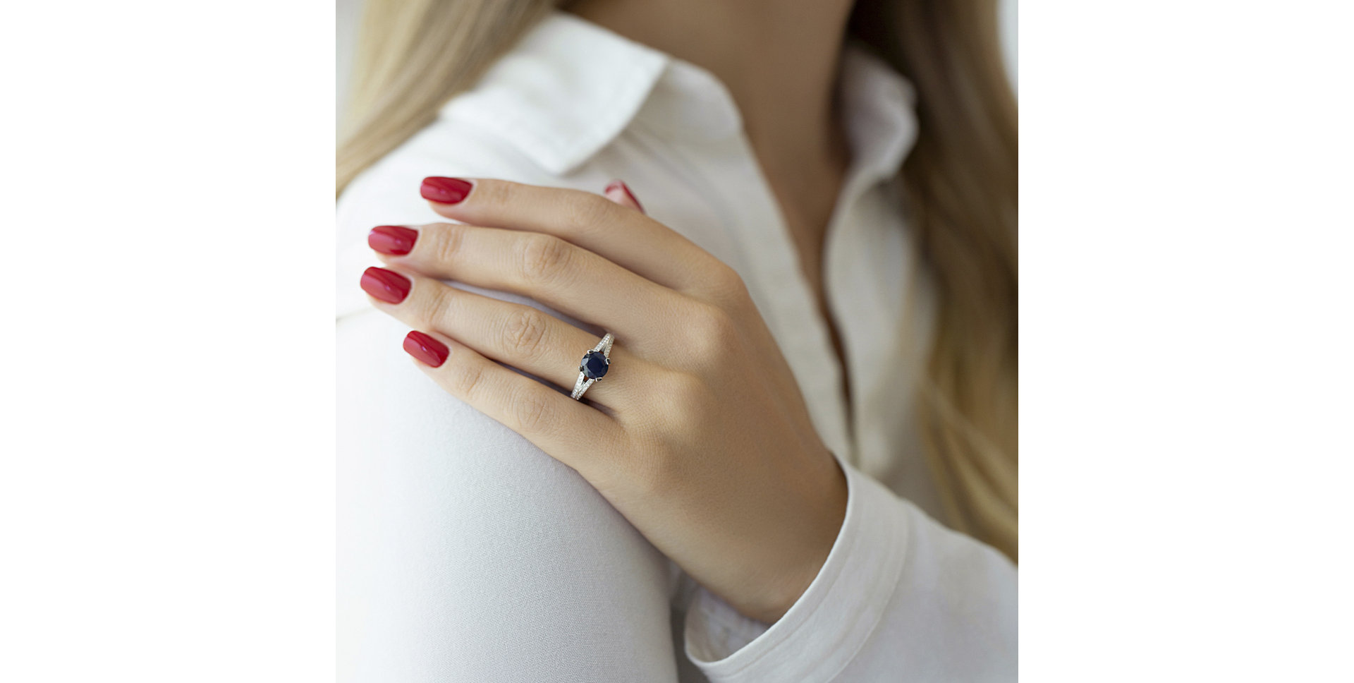 Prsten s safírem a diamanty Las Vegas Sky