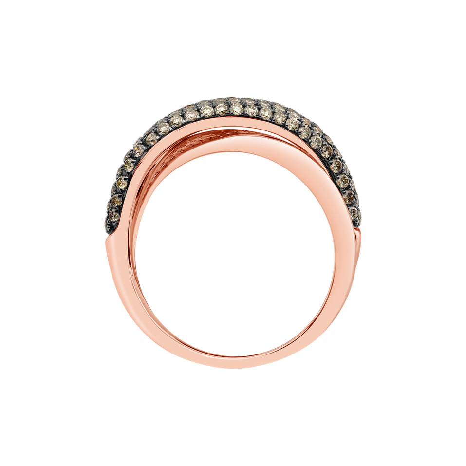 Prsten s hnědými diamanty Star Labyrinth