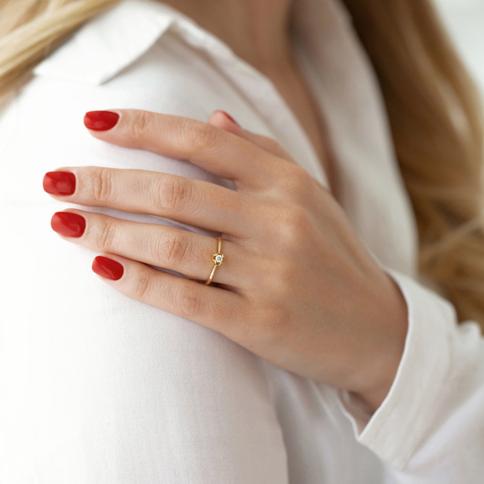 Prsten s diamantem Guardian Kiss