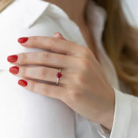 Prsten s rubínem a diamanty Sin Secret