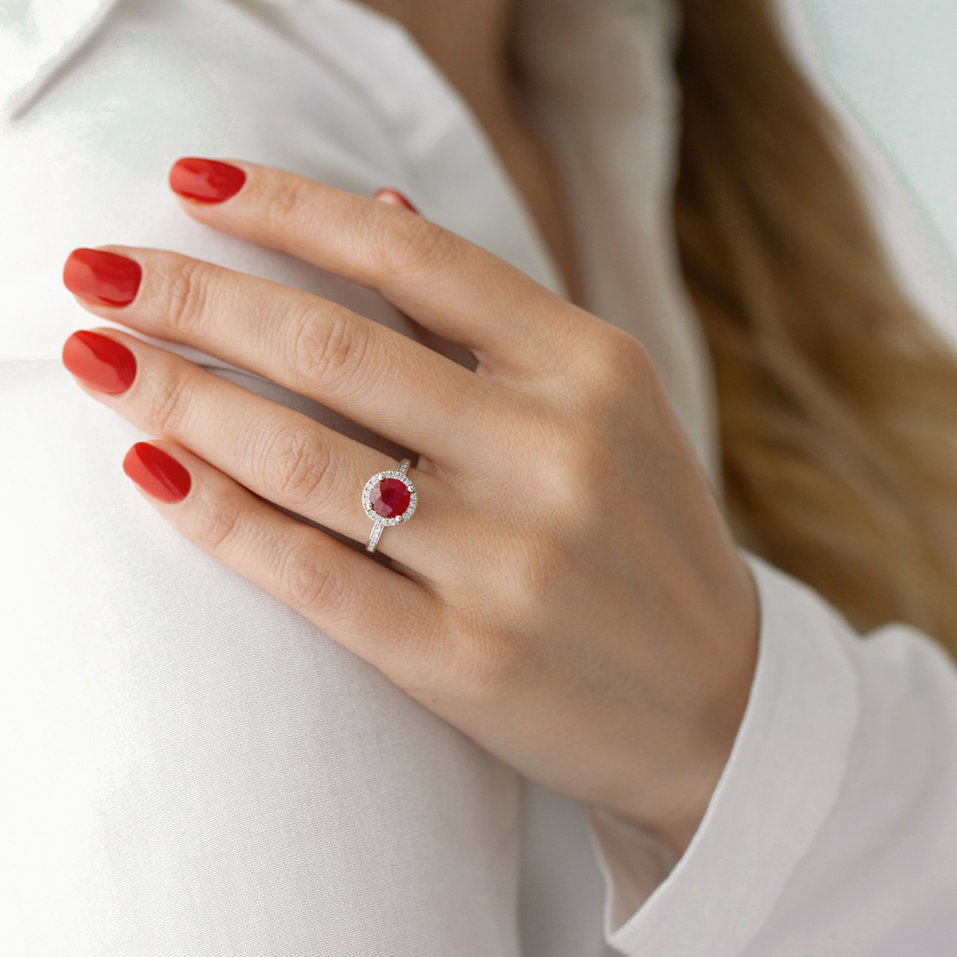 Prsten s safírem a diamanty Sin Signature