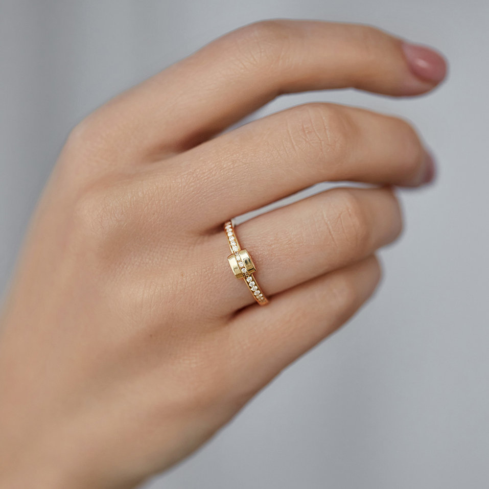 Prsten s diamanty Square Galaxy