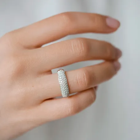 Prsten s bílými, hnedými a černými diamanty Inferno Angel