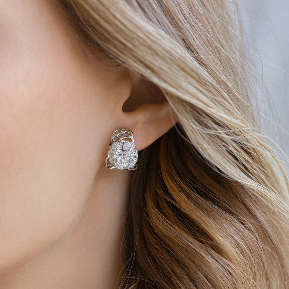 Náušnice s diamanty Bright Flower