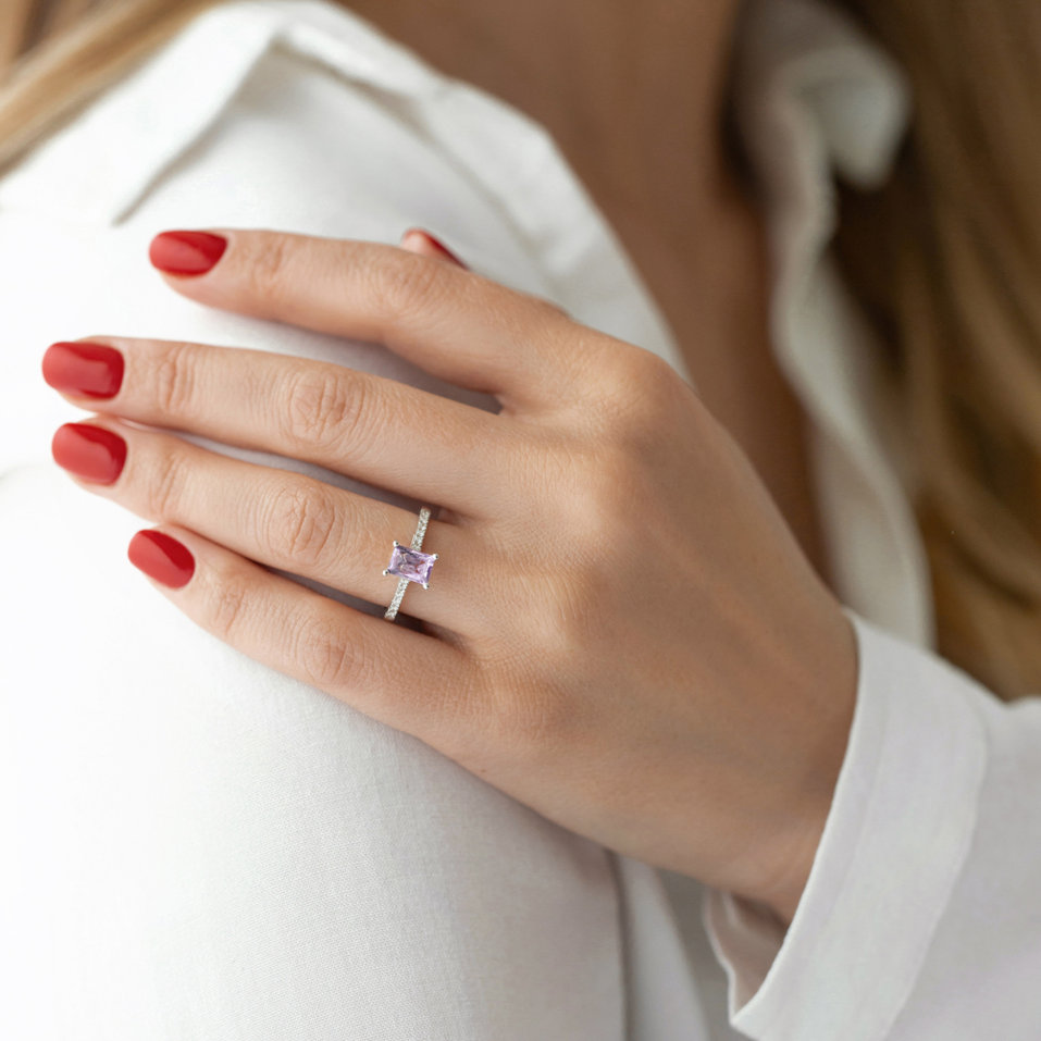 Prsten s rhodolitem a diamanty Miracle Gem