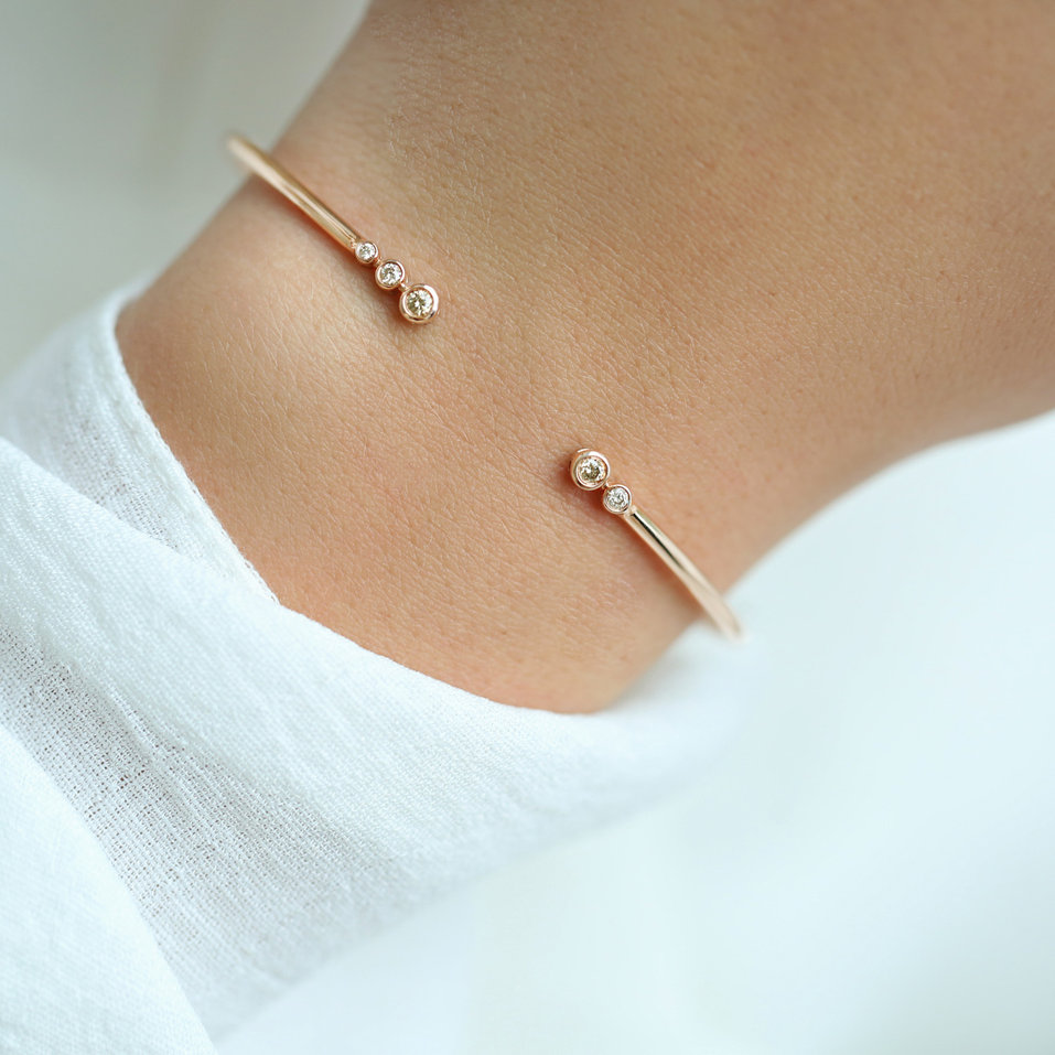 Náramek s hnědými diamanty Sunshine Mania