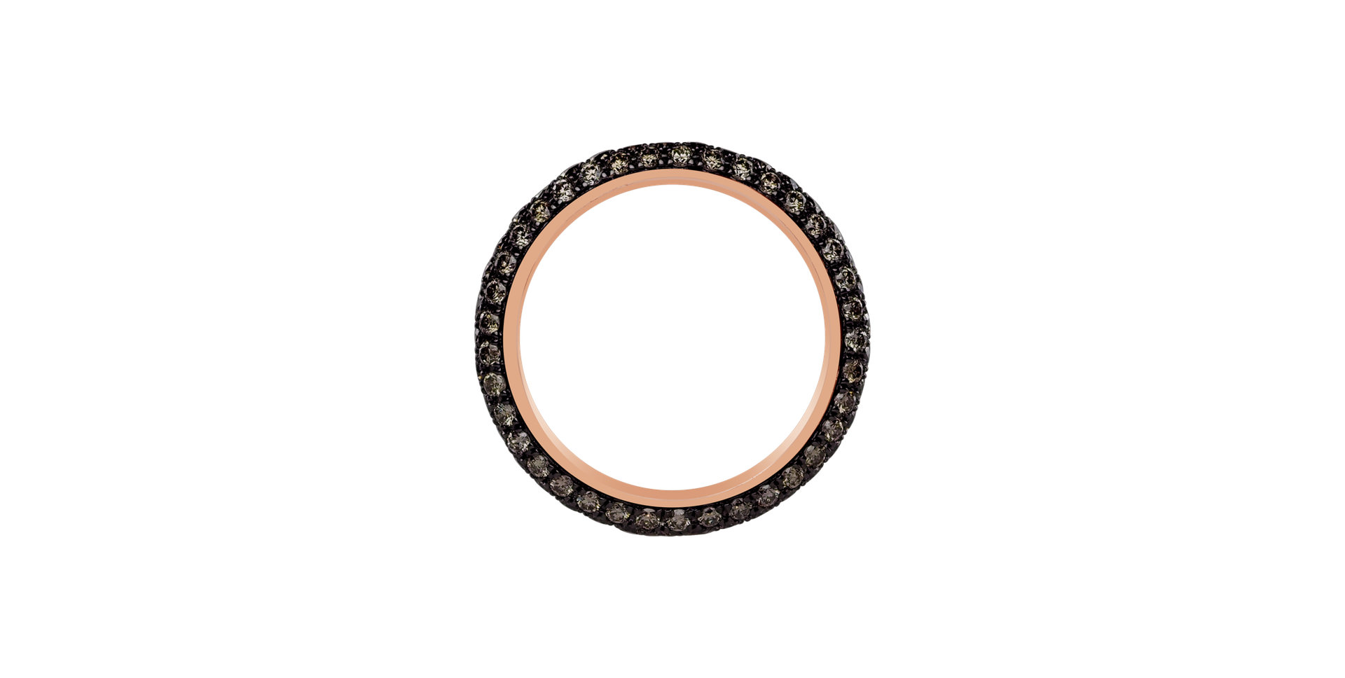 Prsten s hnědými diamanty Snake Secret