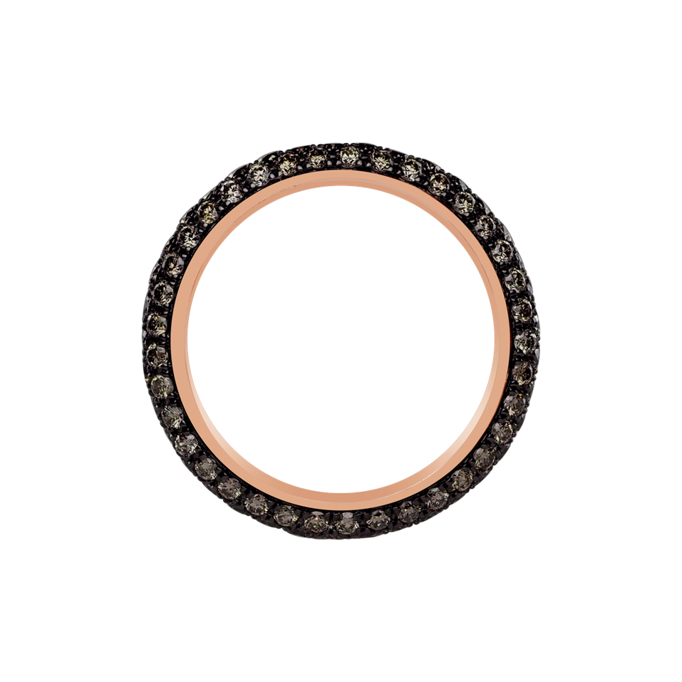 Prsten s hnědými diamanty Snake Secret