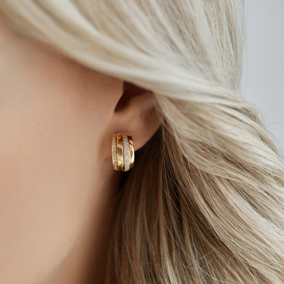 Náušnice s hnědými diamanty Exquisite Feeling