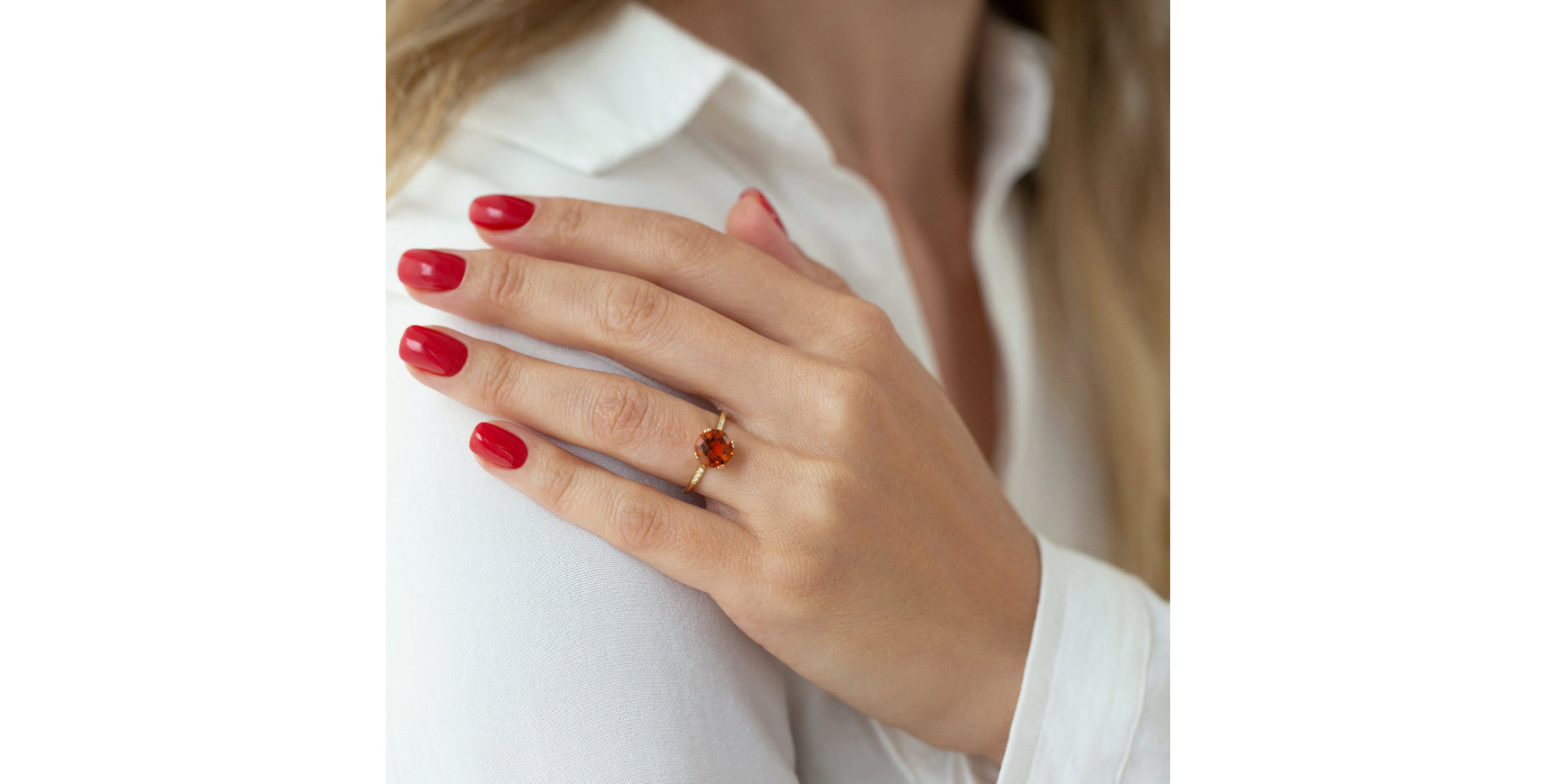 Prsten s quartzem diamanty Hartford