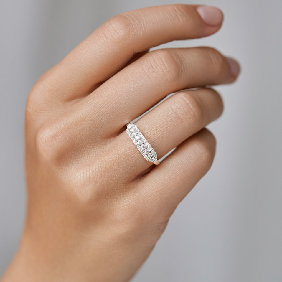 Prsten s diamanty a safíry Bright Life