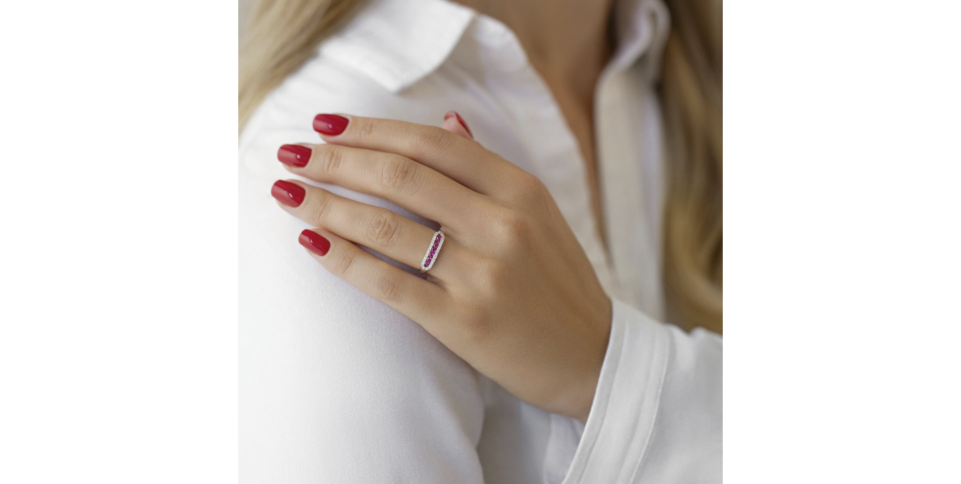 Prsten s diamanty a rubíny Bright Life