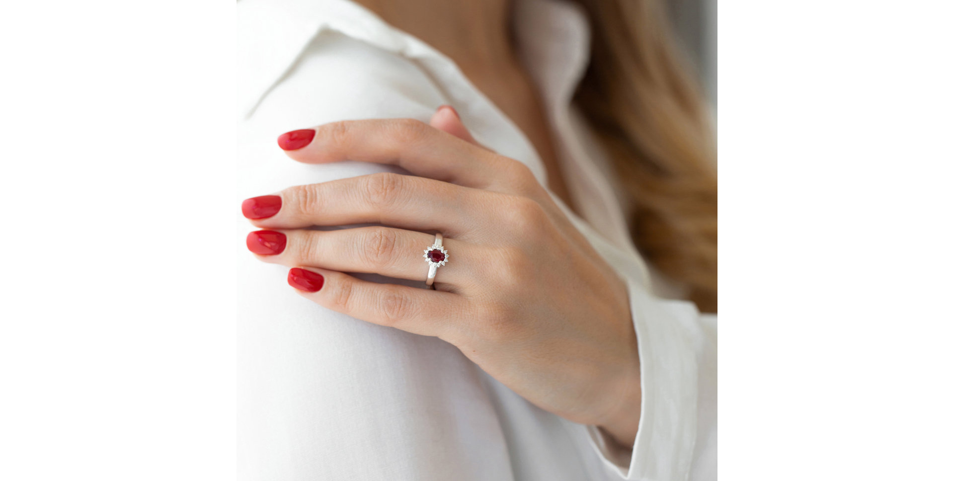 Prsten s rubínem a diamanty Space Courier