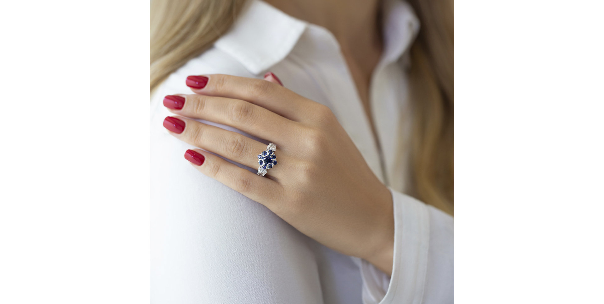 Prsten se safíry a diamanty Sapphire Kingdom