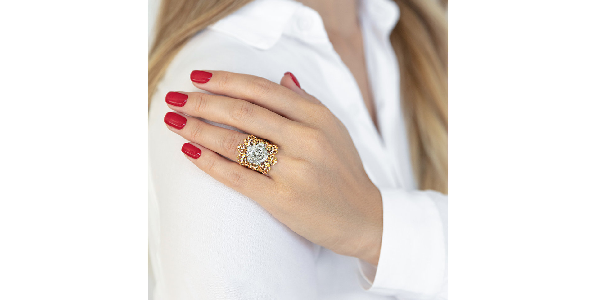 Prsten s diamanty Fleur Royale