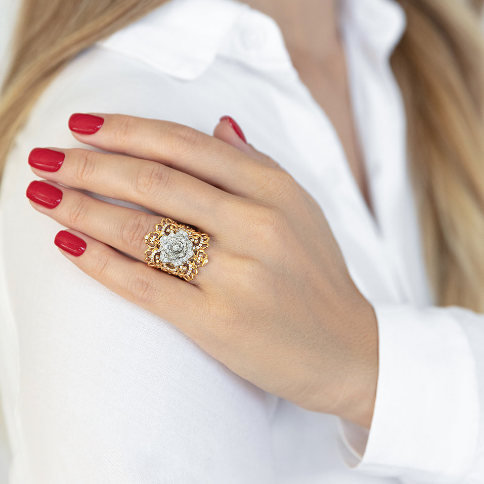 Prsten s diamanty Fleur Royale