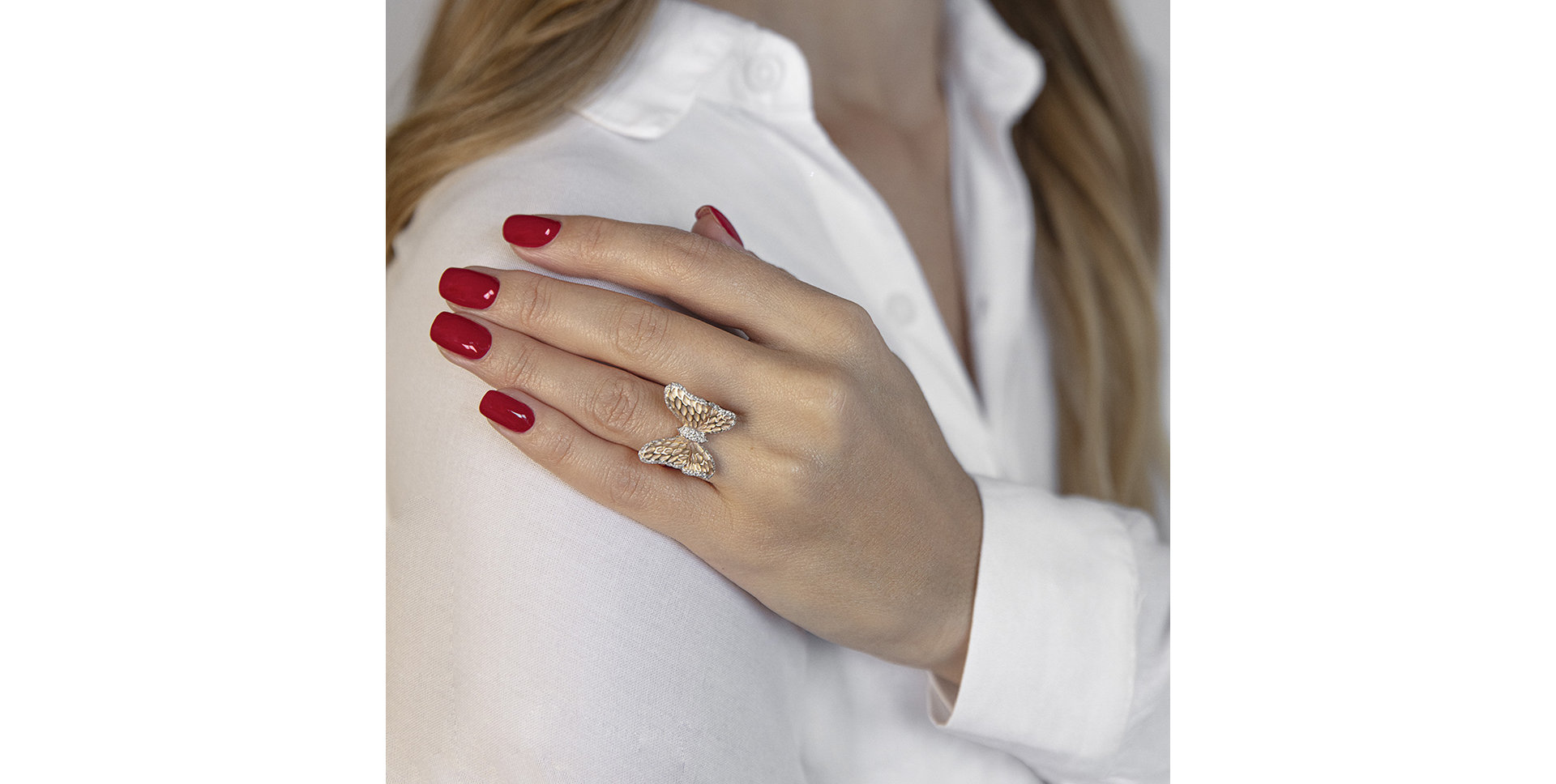 Prsten s diamanty Sweet Butterfly