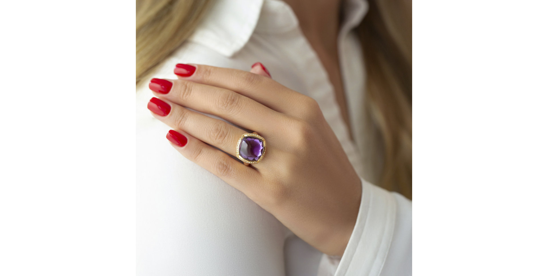 Prsten s ametystem a diamanty Dreamy Wish