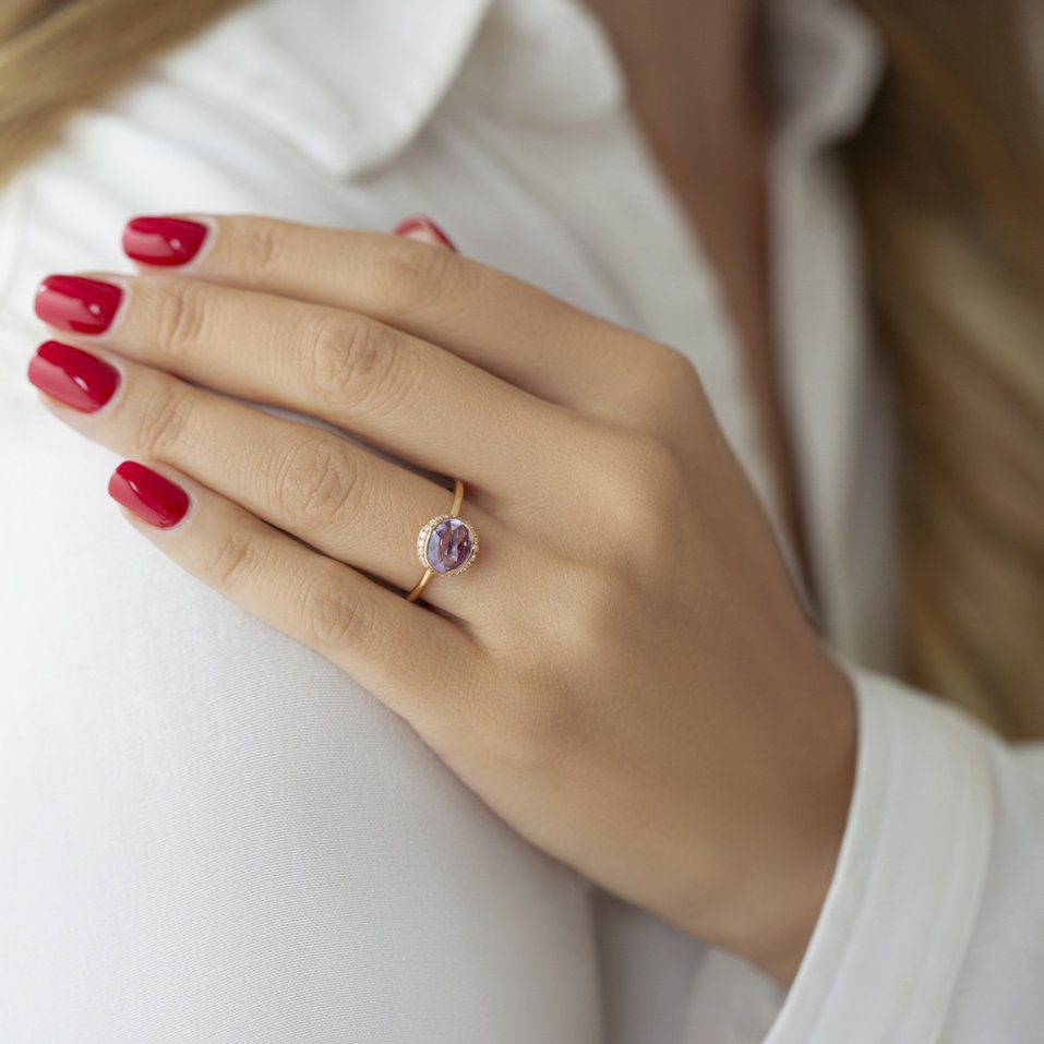 Prsten s diamanty a měsíčním kamenem Daydreaming