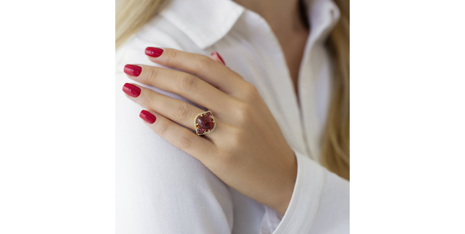 Prsten s turmalíny a diamanty Arabic Glamour