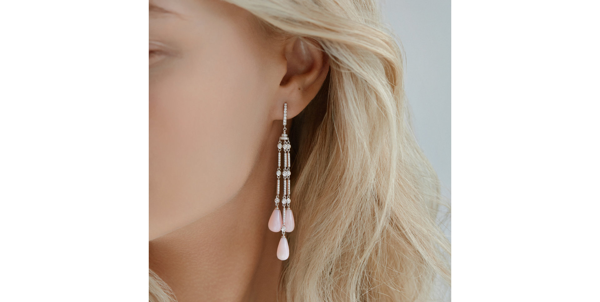 Náušnice s diamanty a chalcedony Royal Dazzle