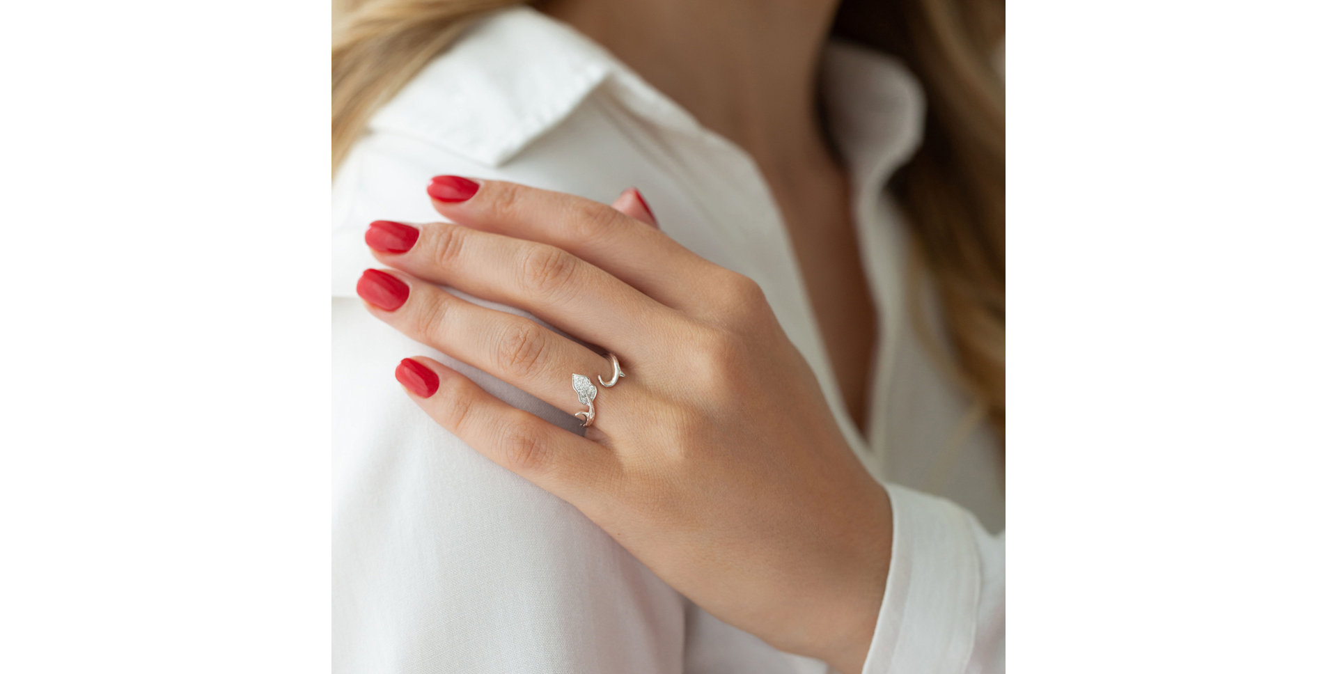 Prsten s diamanty Wonder Leaf