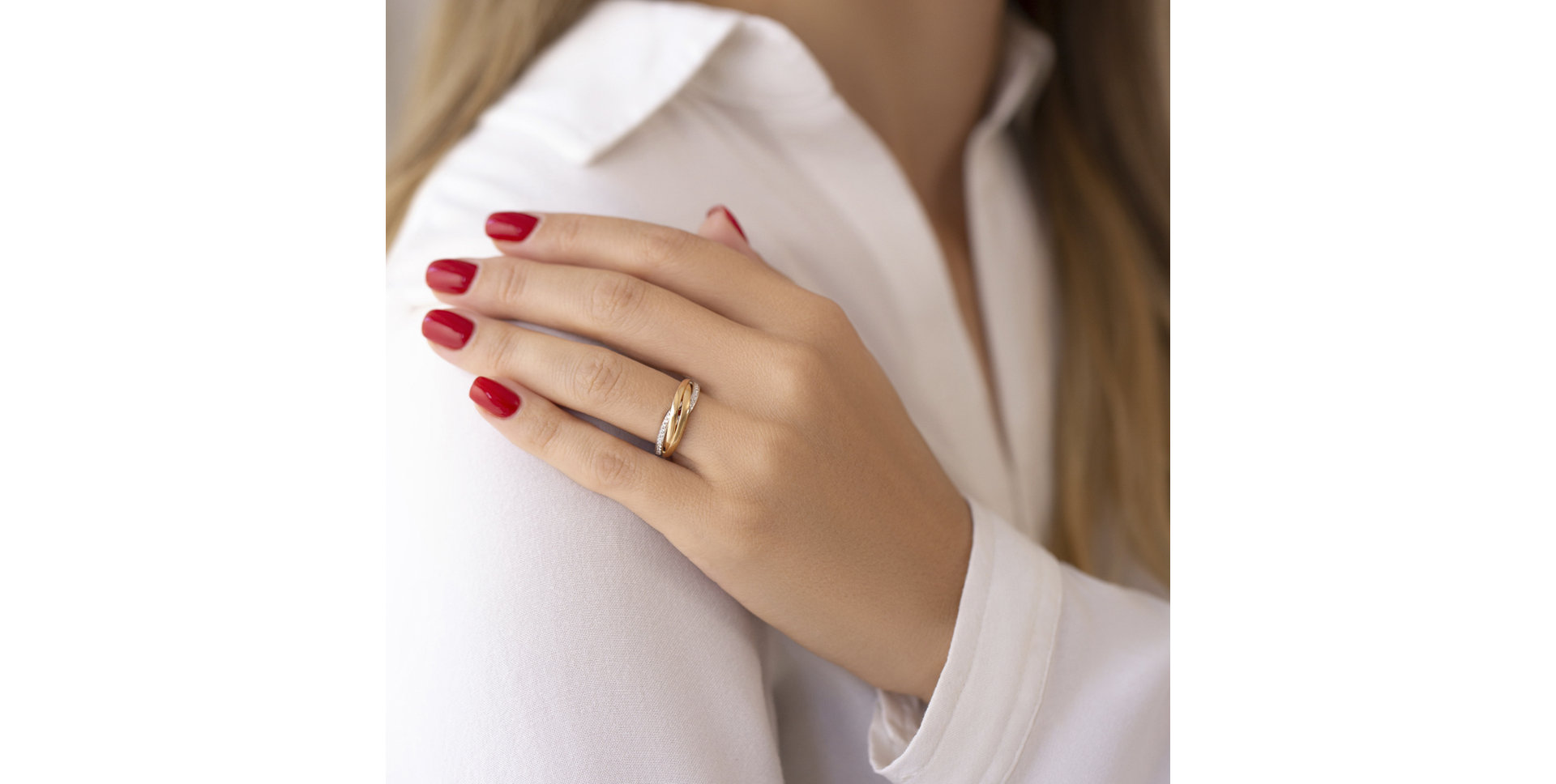 Prsten s diamanty Braided Magic