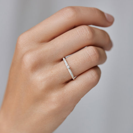 Prsten s černými a bílými diamanty Angel Ray