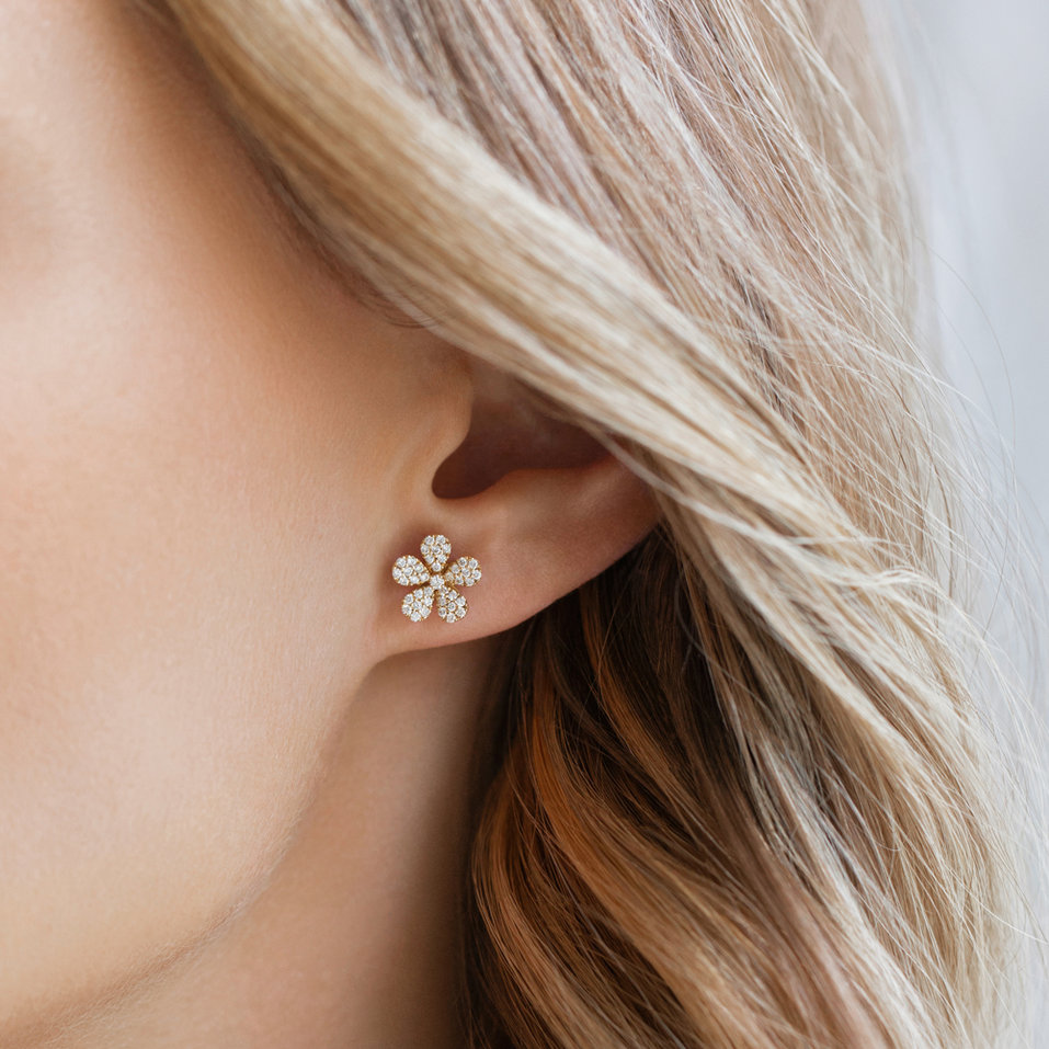 Náušnice s hnědými diamanty Miss Daisy