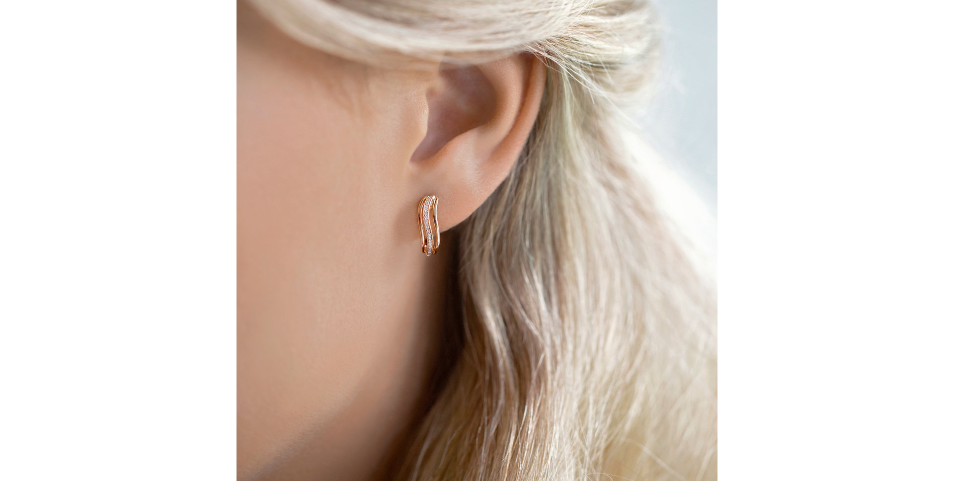 Náušnice s diamanty Sparkling Waves