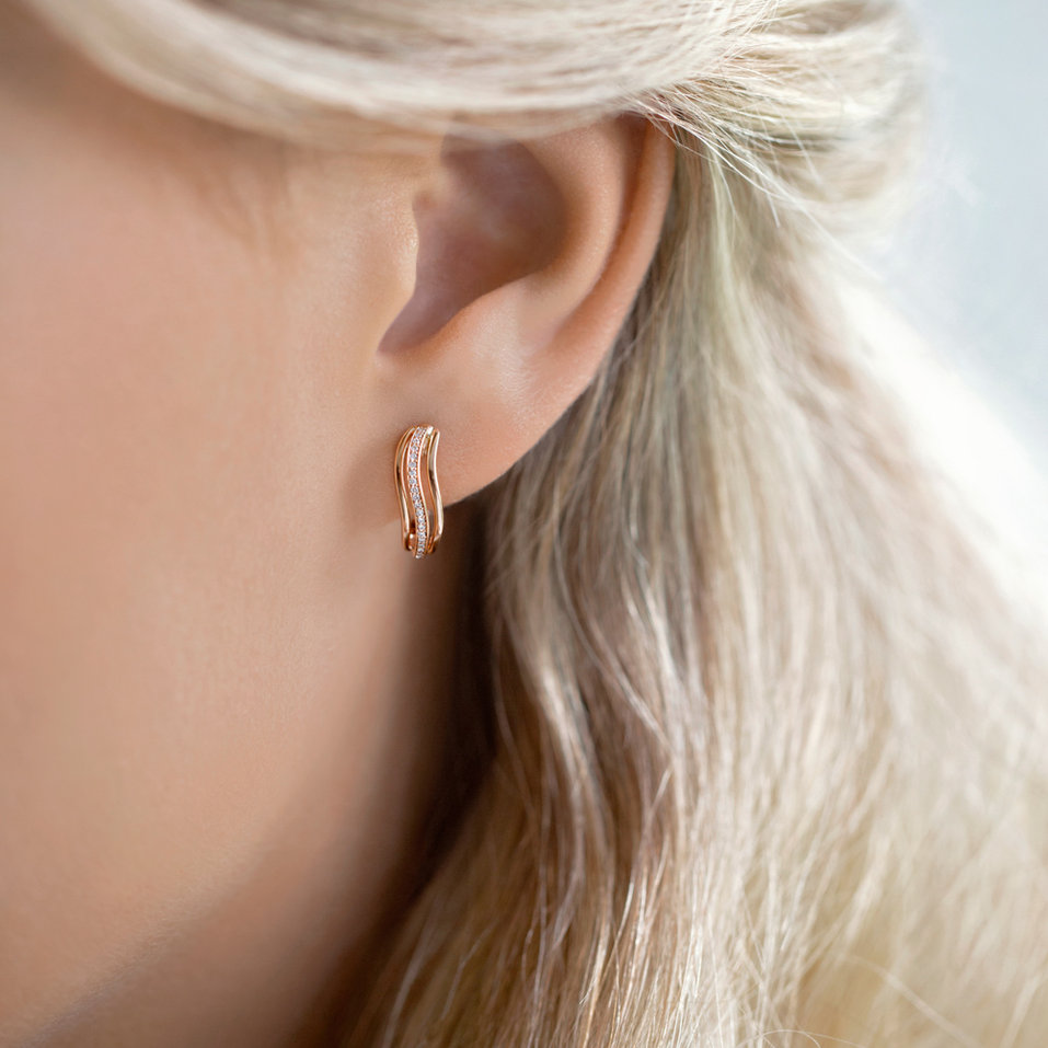 Náušnice s diamanty Sparkling Waves