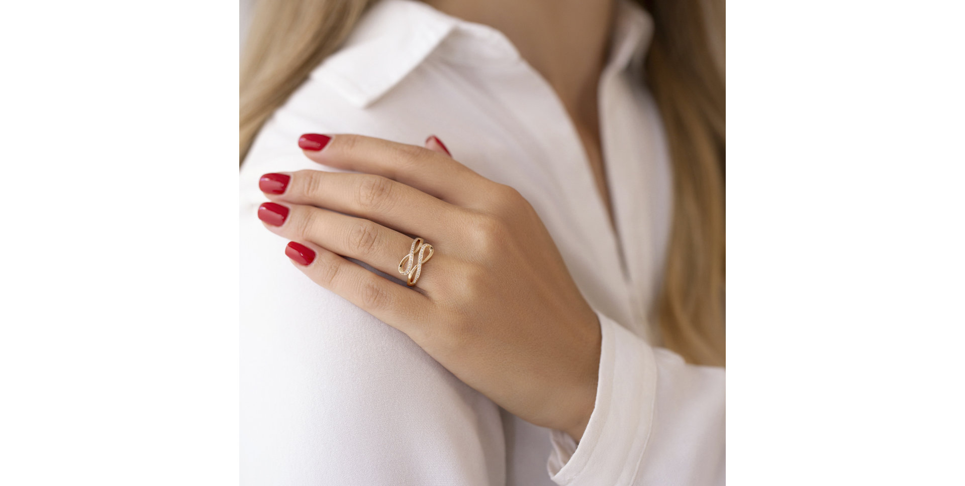 Prsten s diamanty Double Infinity