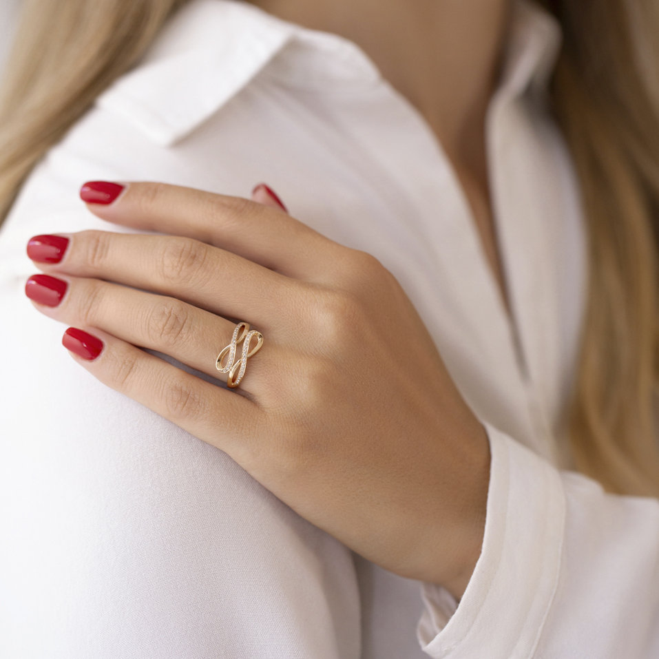 Prsten s diamanty Double Infinity
