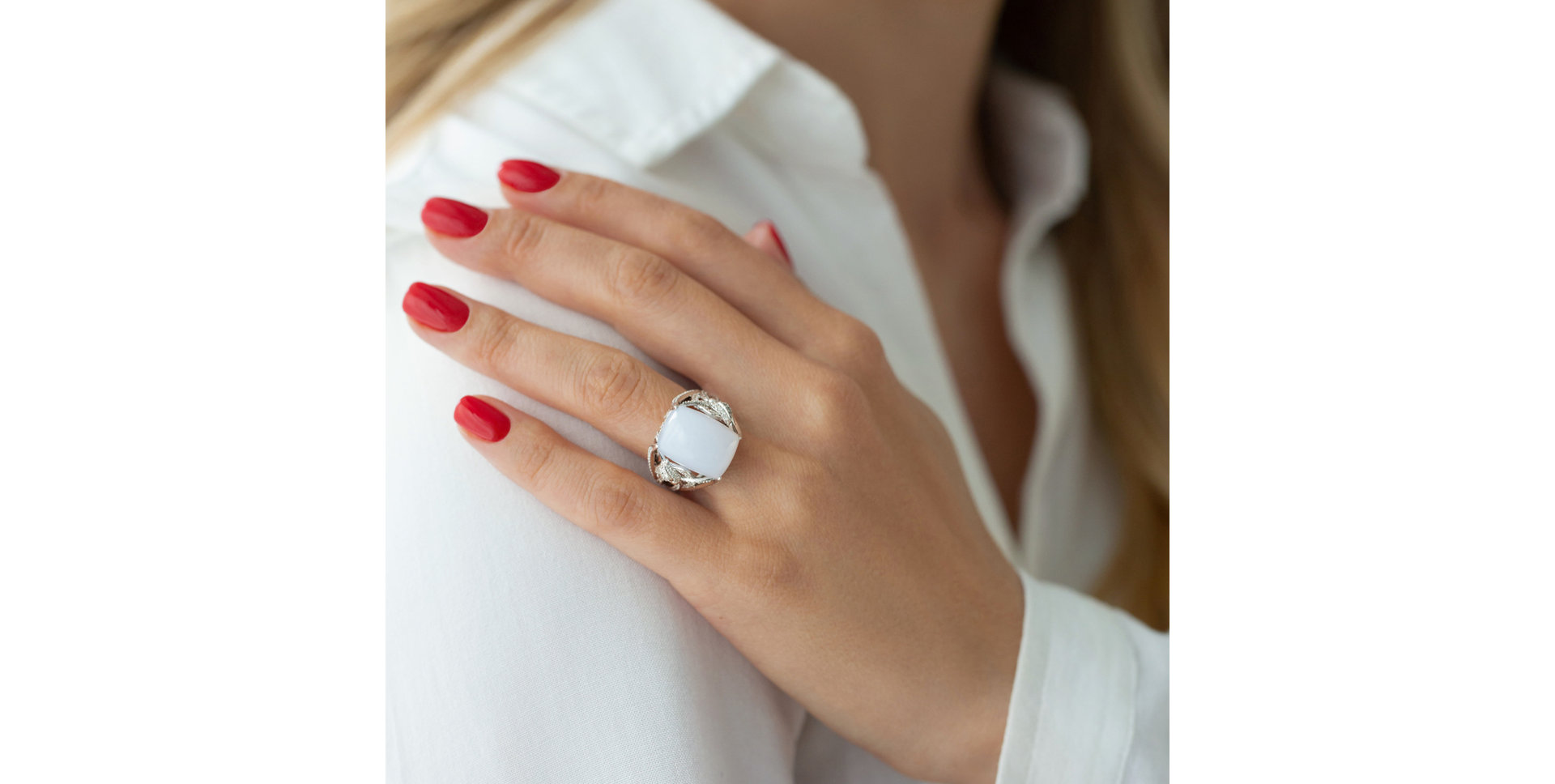 Prsten s chalcedonem a diamanty Fascinating Ladyship