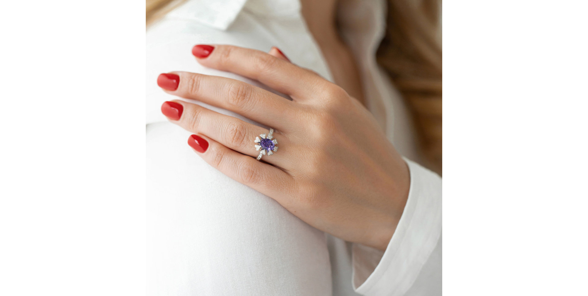 Prsten se safírem a diamanty Goodnight Moon