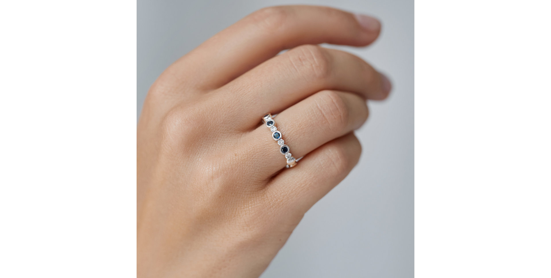 Prsten s diamanty a safíry Mysterious Dark Blue