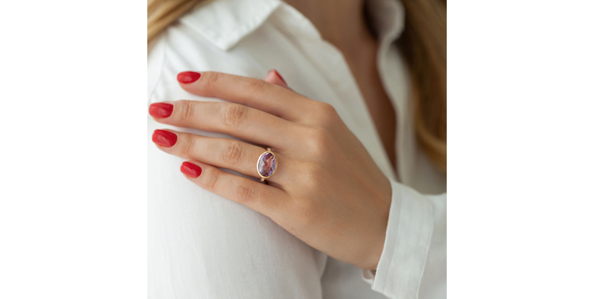 Prsten s citrínem a diamanty Hereafter