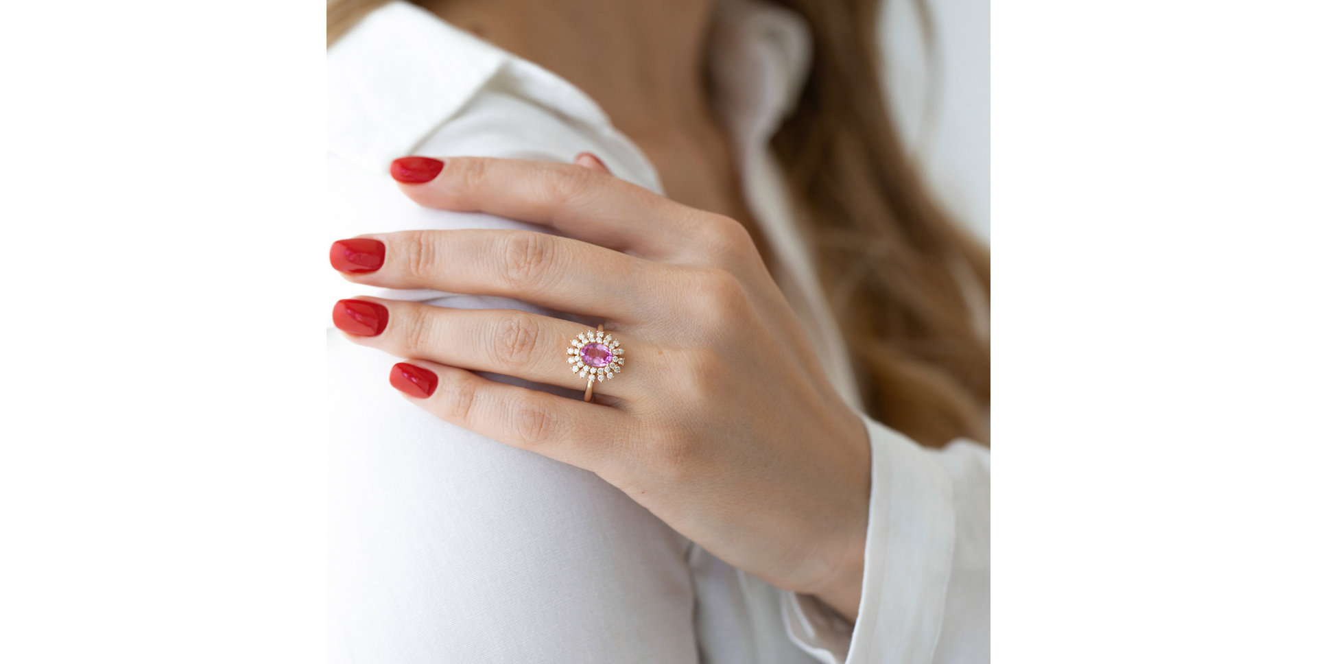 Prsten s safírem a diamanty Fairytale Goddess