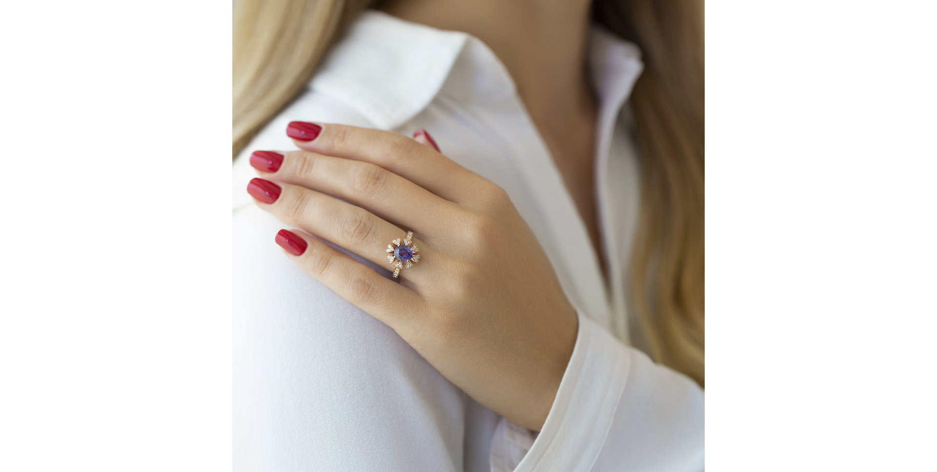 Prsten se safírem a diamanty Goodnight Moon