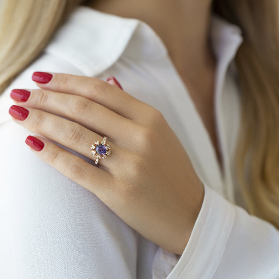 Prsten se safírem a diamanty Goodnight Moon