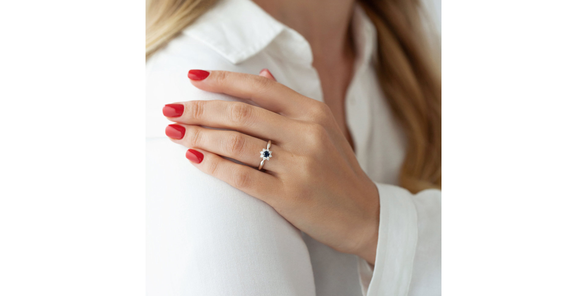 Prsten se safírem a diamanty Frozen Star