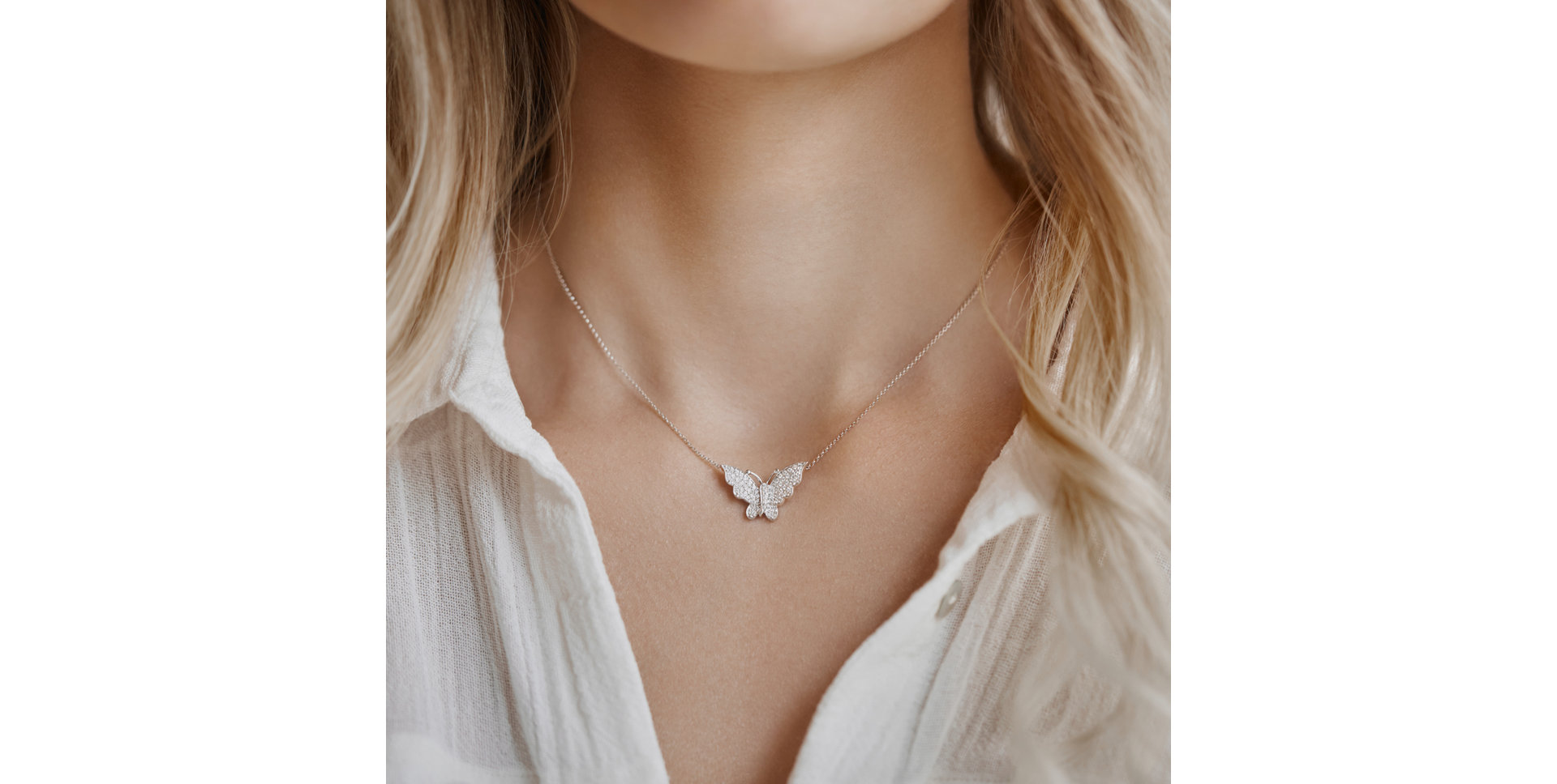 Náhrdelník s diamanty Butterfly Spirit